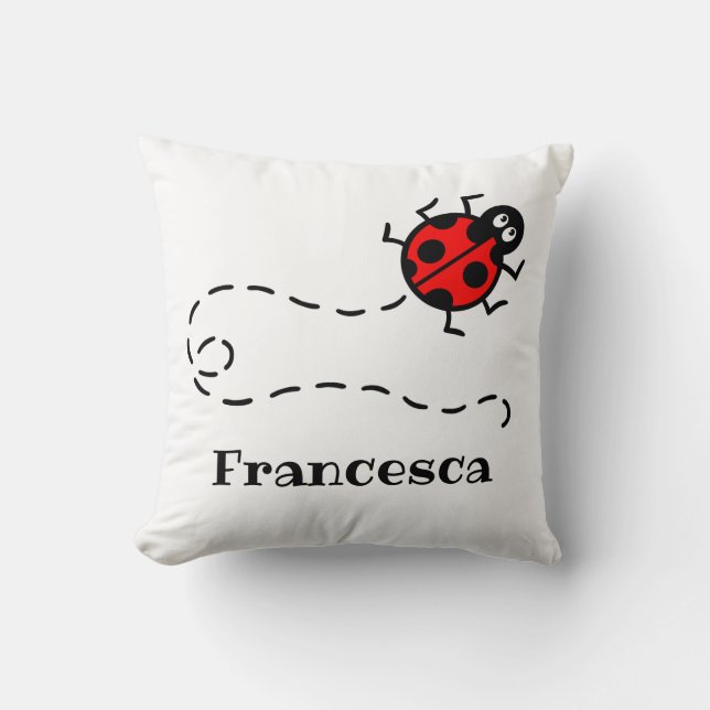 Almofada Padrão de Ladybird personalizado (Frente)