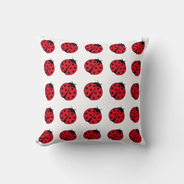Almofada Padrão de ladybug retro-cúbico (Frente)
