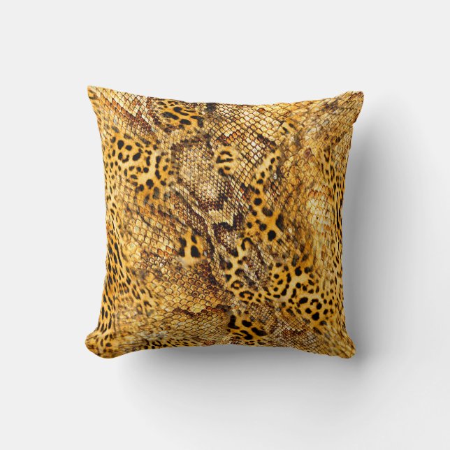 Almofada Padrão de leopardo e cobra (Frente)