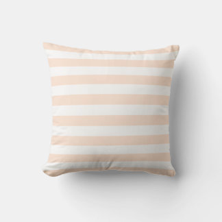 Almofada Padrão de Linhas Pastel Branco e Pêssego