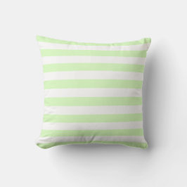 Almofada Padrão de Linhas Pastel Branco e Verde Lima