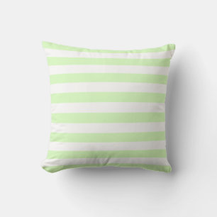 Almofada Padrão de Linhas Pastel Branco e Verde Lima