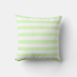 Almofada Padrão de Linhas Pastel Branco e Verde Lima