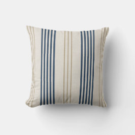 Almofada Padrão de Listra de Ticking Azul Marinho Clássico