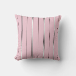 Almofada Padrão de Listra Vertical Rosa Suave Minimalista