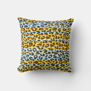 Almofada Padrão de listras amarelas abstrato de peles-leopa