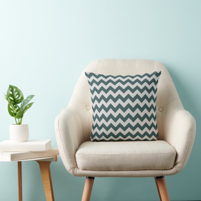 Almofada Padrão de Listras Chevron Cinza Elegante (Cadeira)