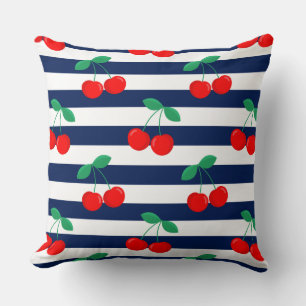 Almofada Padrão de Listras de Cereja – Presente e Decoração