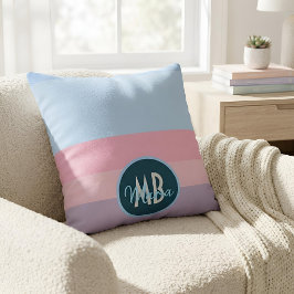 Almofada Padrão de Listras Gradiente Pastel Moderno Nome Pe