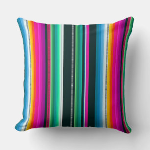 Almofada Padrão de listras multicoloridas cantina serape