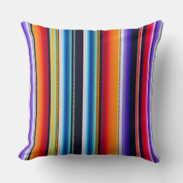 Almofada Padrão de listras multicoloridas cantina serape
