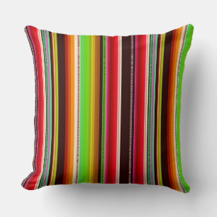 Almofada Padrão de listras multicoloridas serape Cantina