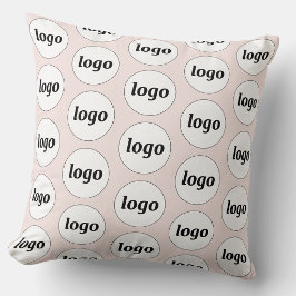 Almofada Padrão de Logo Simples Rosa Bege