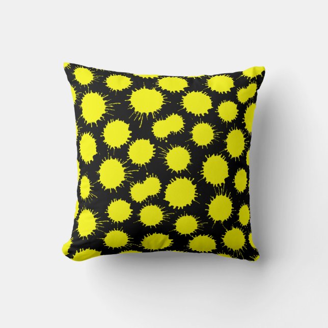 Almofada Padrão de lote - Amarelo e Preto (Frente)