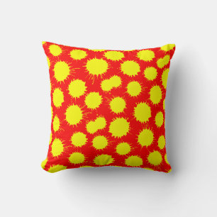 Almofada Padrão de lote - Amarelo e vermelho