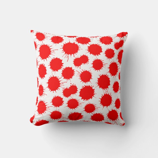 Almofada Padrão de lote - Vermelho em branco (Frente)