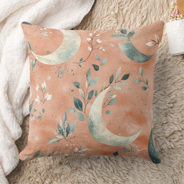 Almofada Padrão de Lua Floral Boho Celestial (5) (Cobertor)