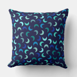 Almofada Padrão de Lua Nova Azul