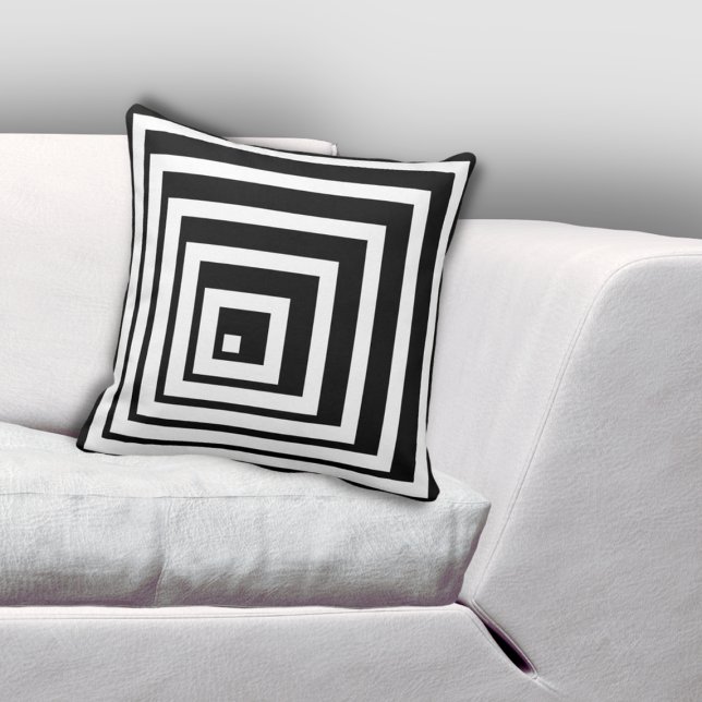 Almofada Padrão de luz e sombra preto e branco encurralado (Cornered Black & White Light & Shadow Pattern Throw Pillow)