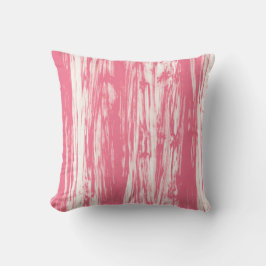 Almofada Padrão de madeira derivada - cor-de-rosa e branco