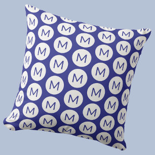 Almofada Padrão de Manchas de Inicial Monograma Personaliza