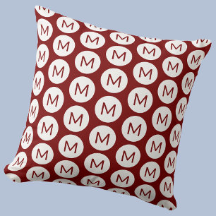Almofada Padrão de Manchas de Inicial Monograma Personaliza