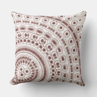 Almofada Padrão de Mandala Floral Vermelha Elegante