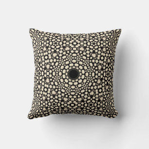 Almofada Padrão de Mandala Preto e Branco Moderno e Fofo