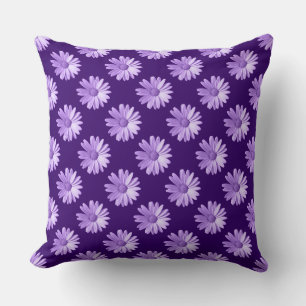 Almofada Padrão de margarida - Roxo profundo