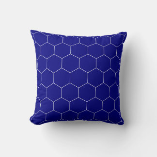 Almofada Padrão de marinho e hexágono branco
