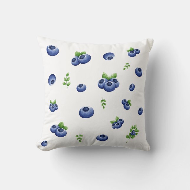 Almofada Padrão de mirtilo (Frente)