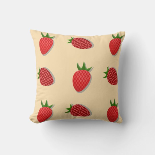 Almofada Padrão de morango para boas vibrações no Verão de  (Frente)