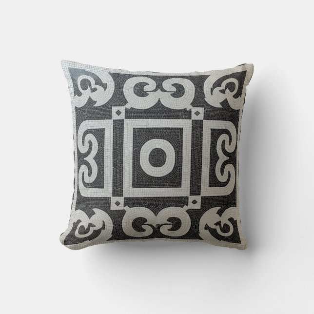 Almofada Padrão de mosaico clássico Greco (Frente)