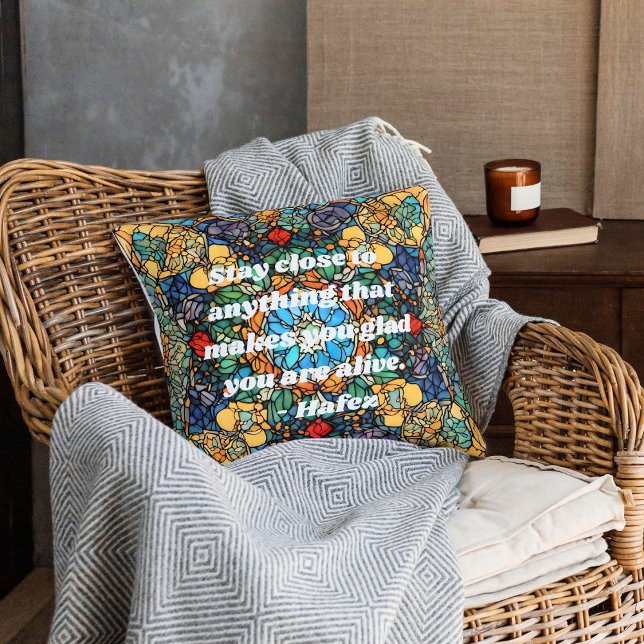 Almofada Padrão de Mosaico de Vidro Obtido Personalizado (Custom Stained Glass Mosaic Pattern Persian Gifts)