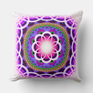 Almofada Padrão de mosaico fractal azul