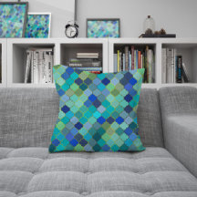Padrão de mosaico marroquino azul aqua