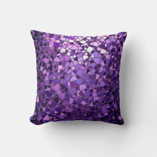 Almofada Padrão de Mosaico Roxo Luminoso.Moderno ao ar livr