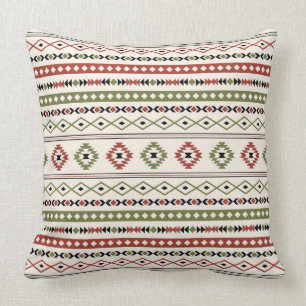Almofada Padrão De Móveis Mistos De Creme Verde Aztec Rus