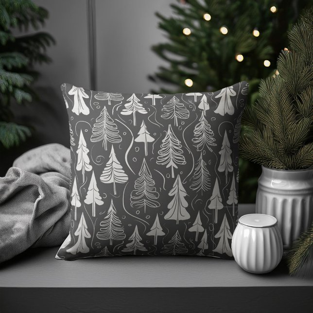 Almofada Padrão de Natal branco preto nº 6 ID1009 (Criador carregado)