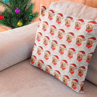 Almofada Padrão de Natal de Cachorro Chow Chow Fofo