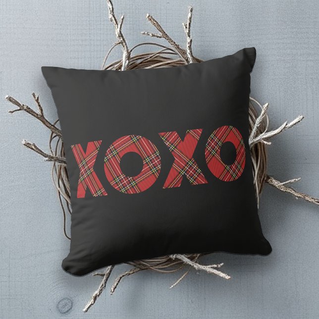Almofada Padrão de Natal do Red Tartan (Criador carregado)