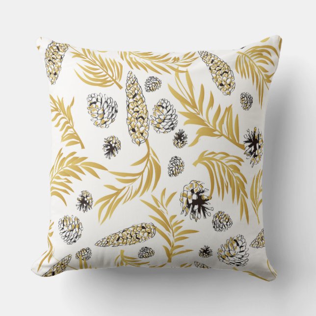 Almofada Padrão de Natal, Pine Snow 5 (Frente)