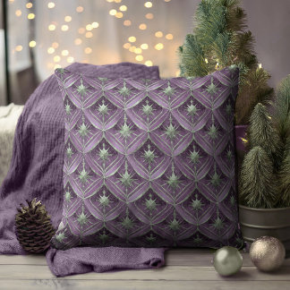 Almofada Padrão de Natal Verde Roxo nº 16 ID1009