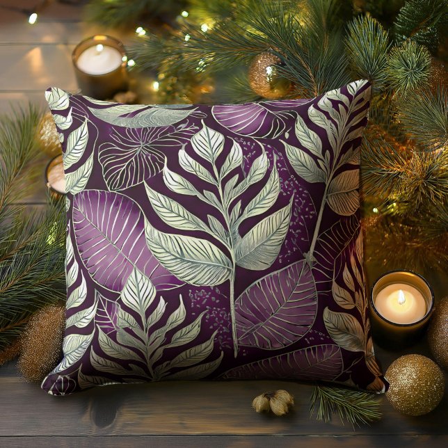 Almofada Padrão de Natal Verde Roxo nº 29 ID1009 (Criador carregado)