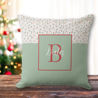 Almofada Padrão de Natal Vermelho e Verde Leve