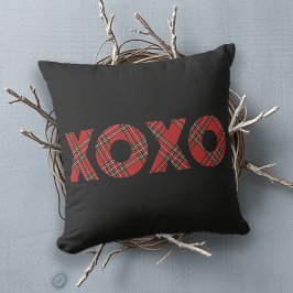 Almofada Padrão de Natal Xadrez Vermelho