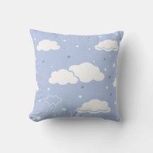 Padrão De Nuvem E Estrelas Azul Suave