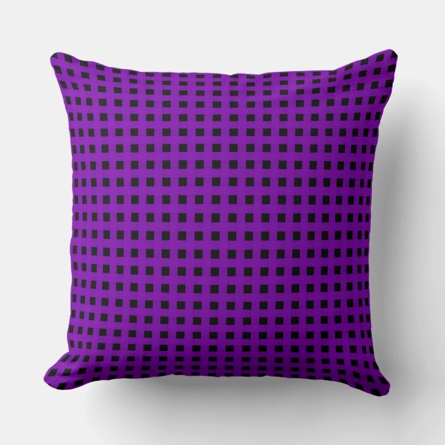 Almofada Padrão de Onda Preta Roxo (Frente)