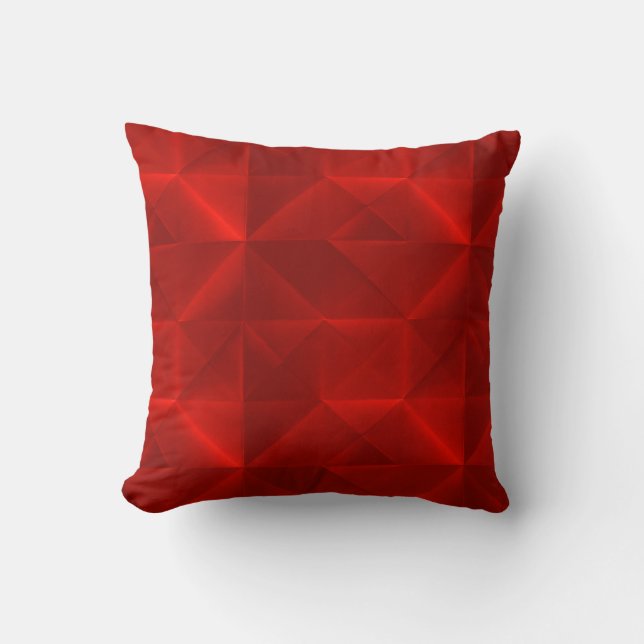 Almofada Padrão de origami vermelho ousado (Frente)
