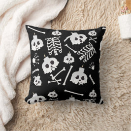 Almofada Padrão de Ossos do Skeleton do Halloween